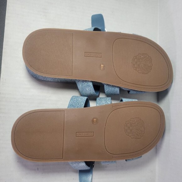Vince Camuto Women Freoda Casual Beach Resort Glitter Blue Slide Sandal Size 10M - Picture 6 of 9